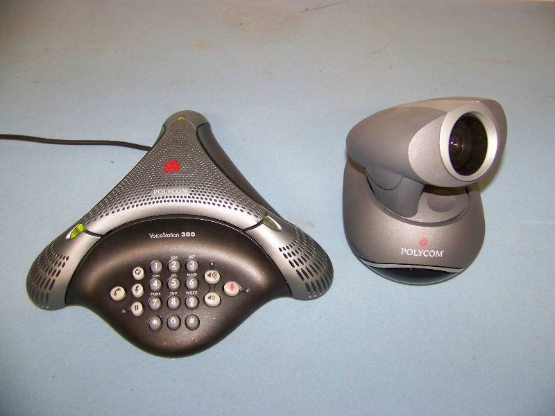 lot 51 image: Polycom, Conference Telephone  Phone and PowerCam, Teleconference  Video Camera