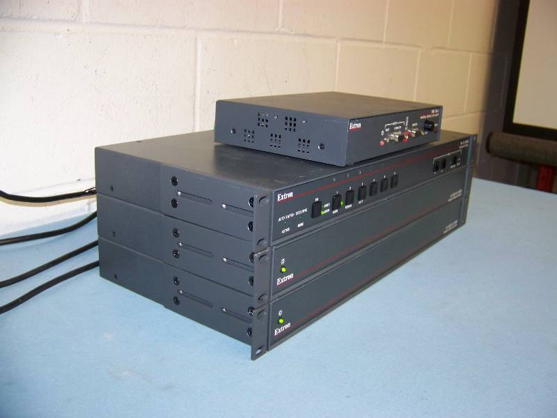 lot 88 image: (2) Extron Electronics, Distribution Amplifiers  Amps, (1) Interface Unit and (1) Video  Audio Switcher