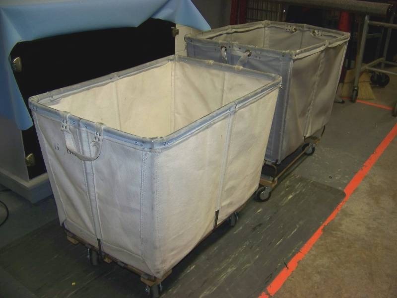 lot 79 image: (2) Canvas-Sided, Deep Carts on Wheels