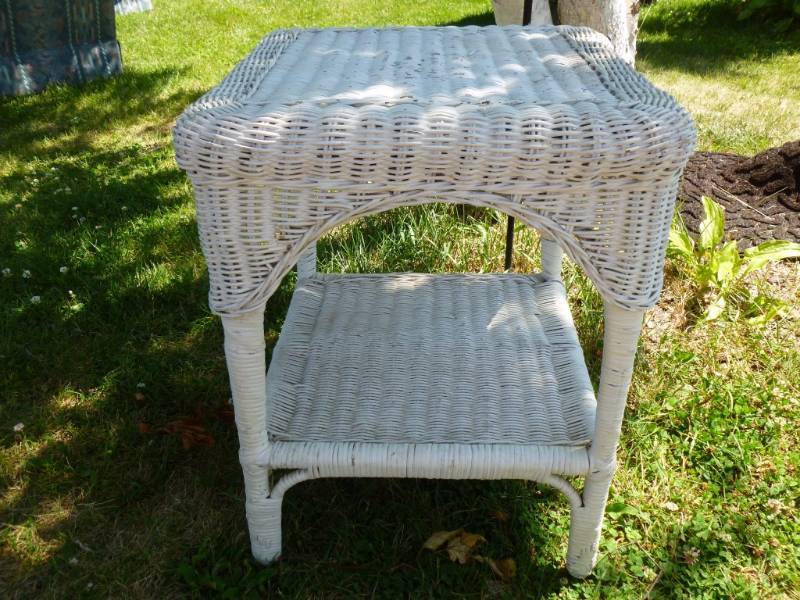 Painted Wicker Cocktail Table