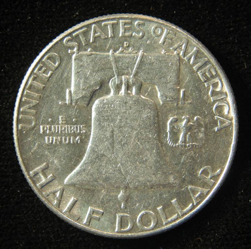lot 13 image: 1963 D FRANKLIN SILVER HALF DOLLAR