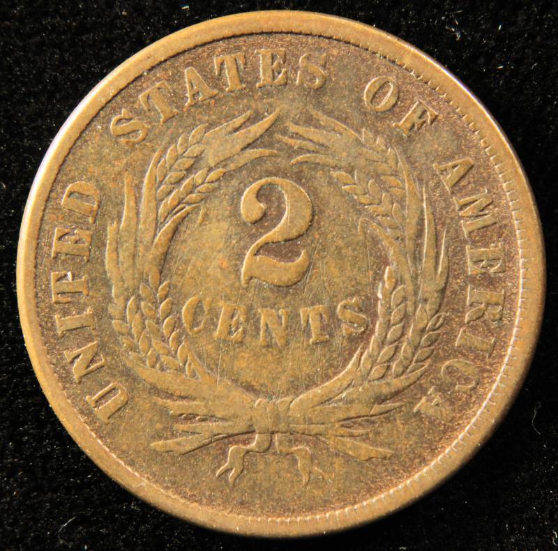 lot 24 image: 1865 2 CENT PIECE VG US COIN