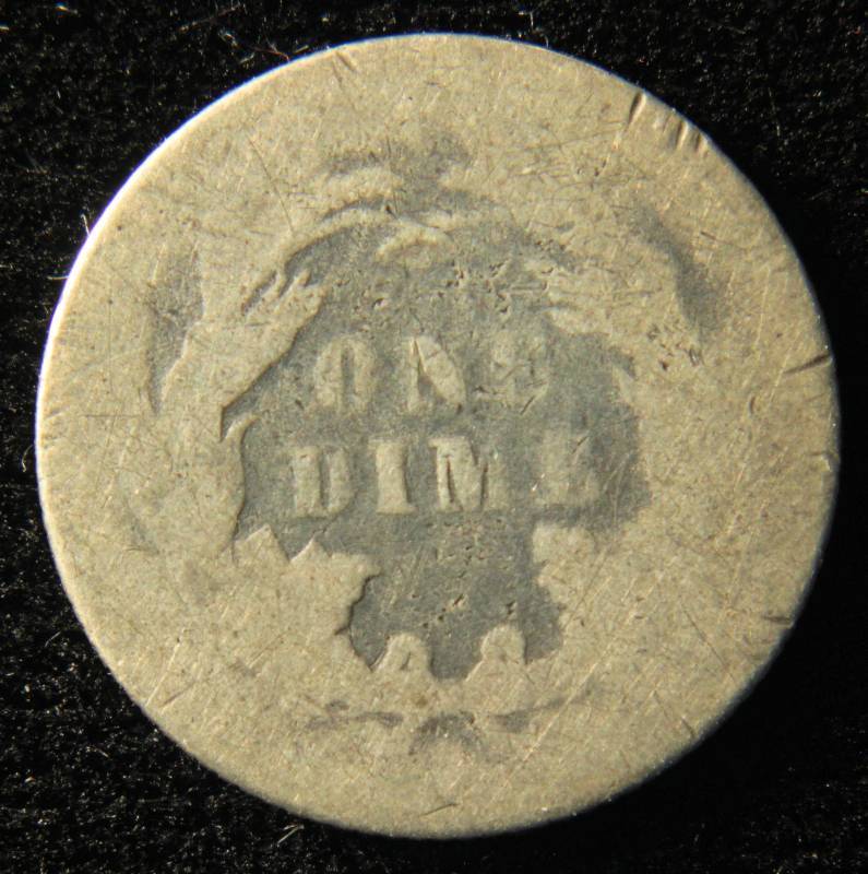 lot 28 image: 1876 S SEATED LIBERTY SILVER DIME