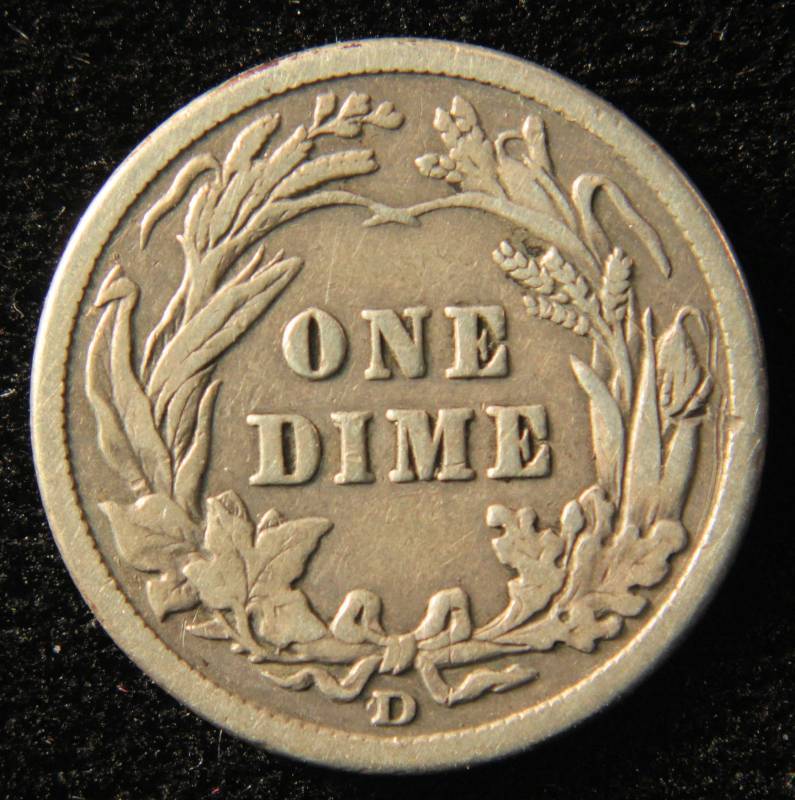 lot 29 image: 1912 D BARBER SILVER DIME VF FULL LIBERTY