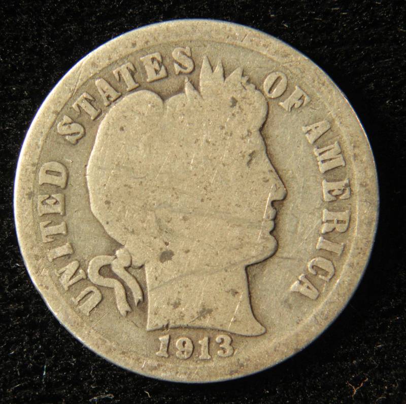 1913 BARBER SILVER DIME | AUGUST 26th RARE COIN AUCTION | K-BID