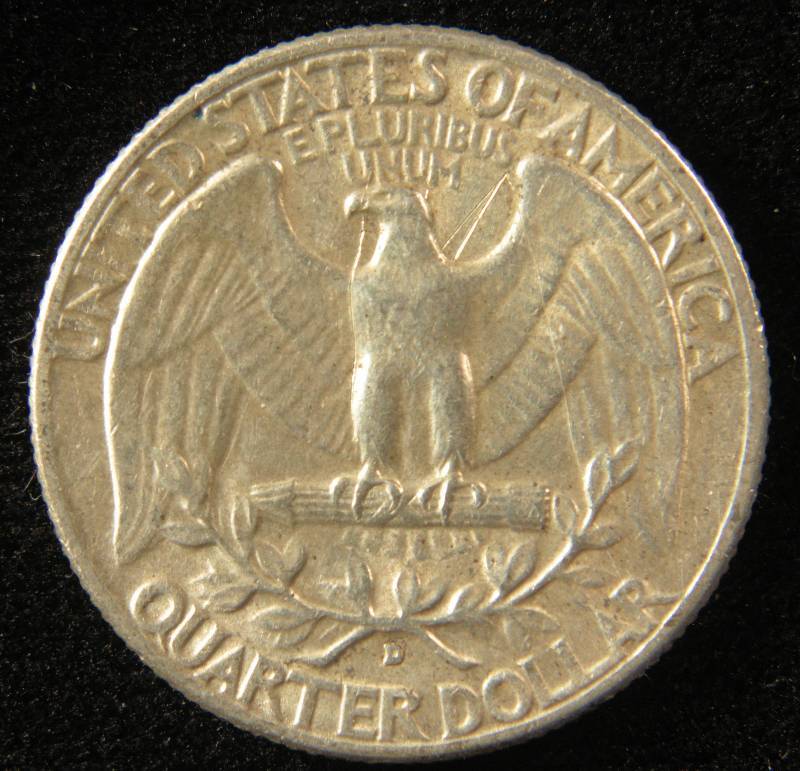 lot 65 image: 1954-D WASHINGTON SILVER QUARTER