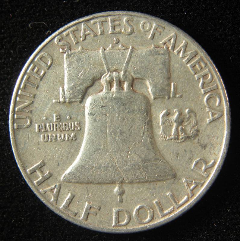 lot 80 image: 1962 D FRANKLIN SILVER HALF DOLLAR