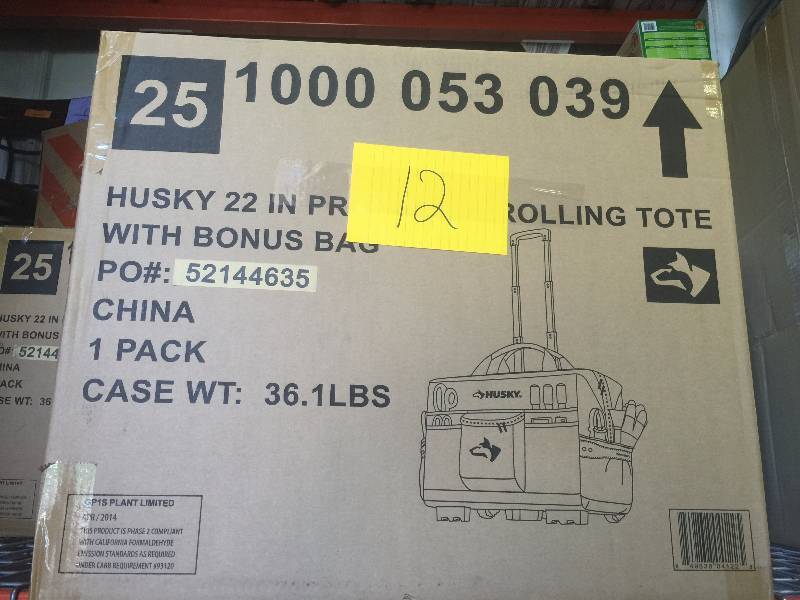 Husky 22 Tool rolling Tote with bonus bag New