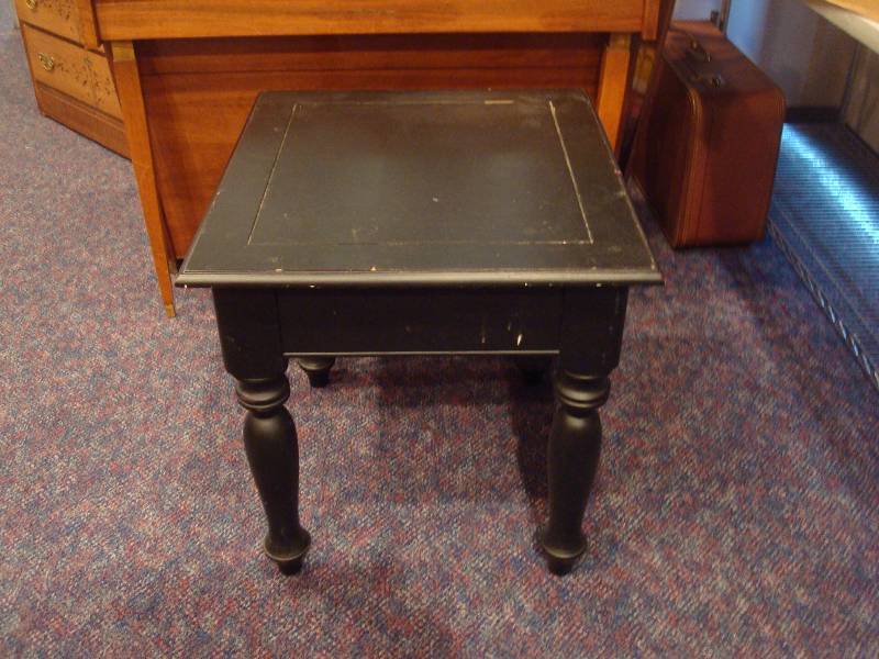 lot 22 image: Black End Table, Some Marks