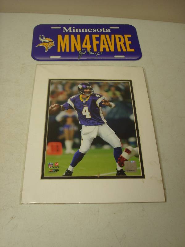 lot 66 image: Brett Favre License Plate And Picture