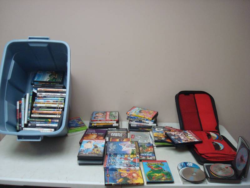 lot 105 image: Bin Filled With DVDs, May Show Wear, Untested