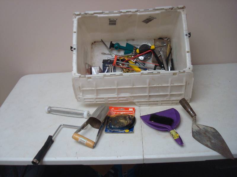 lot 112 image: Bin Filled With Some Tools