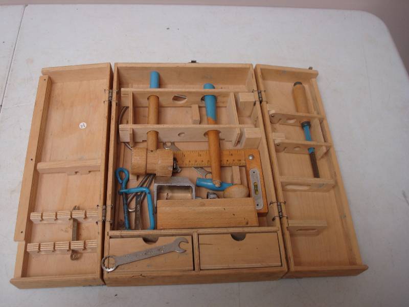 lot 115 image: Poland Tool Toy Chest, Some Wear And Some Missing