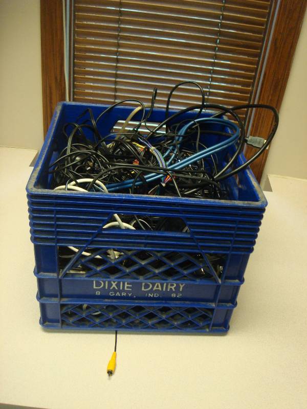 lot 140 image: Milk Crate With Some Wires