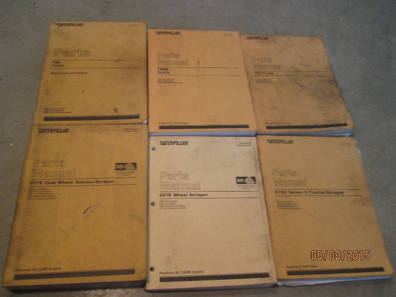 lot of 6 caterpiller parts manuals ...