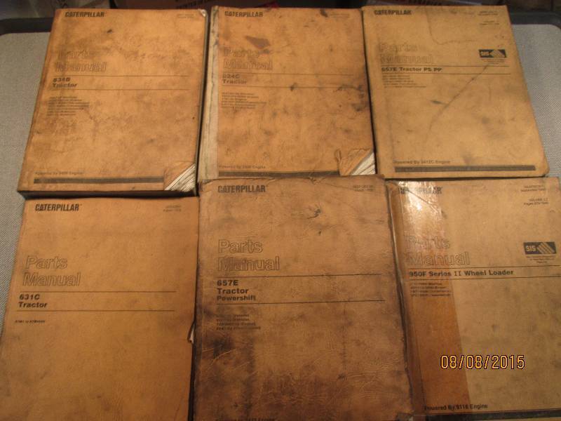lot of 6 caterpiller parts manuals ...