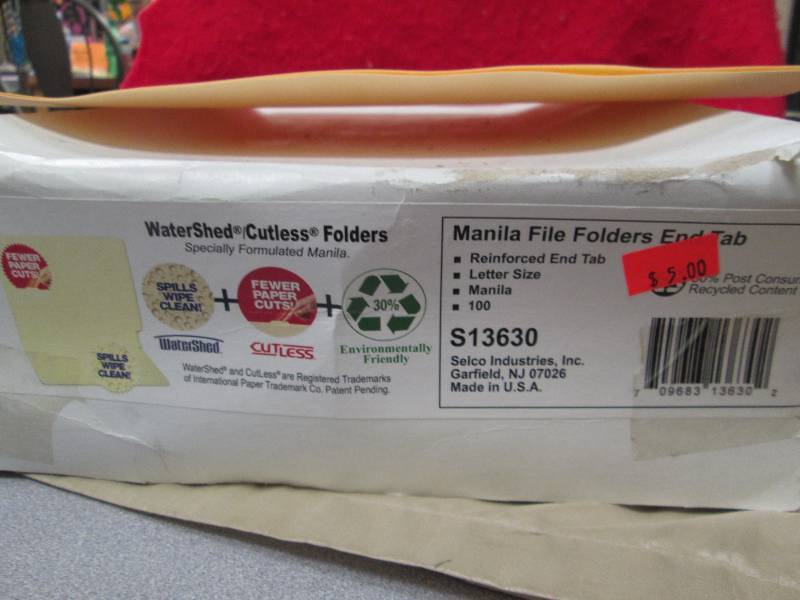 Watershed cut less folders Manila f...