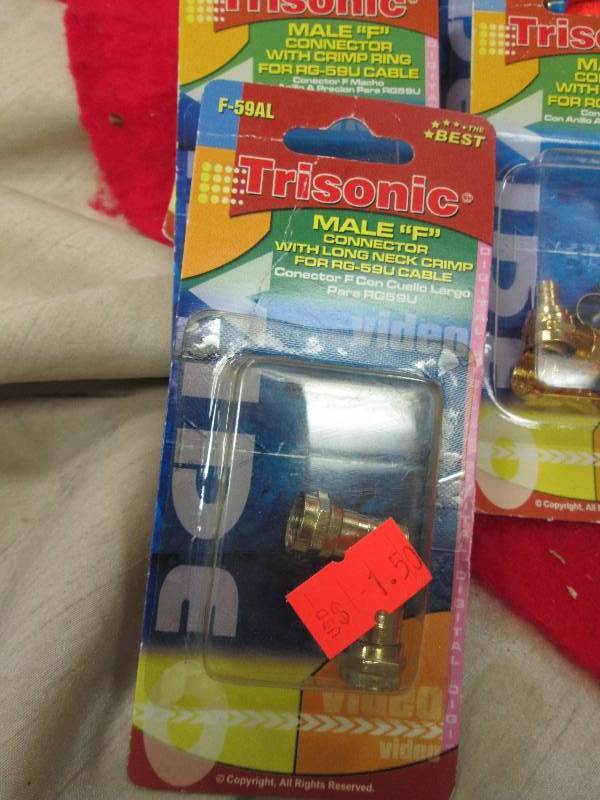 Qty 7 Trisonic Male F connector w...