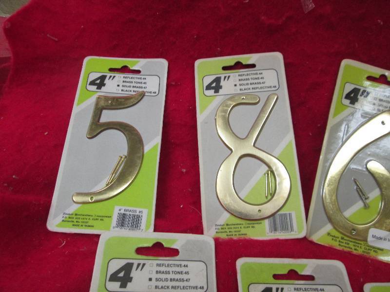 Assortment 4 solid brass numbers...