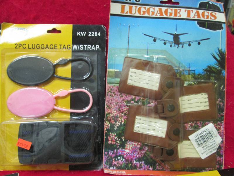 4 pc Luggage tags and 5- 2pc luggag...