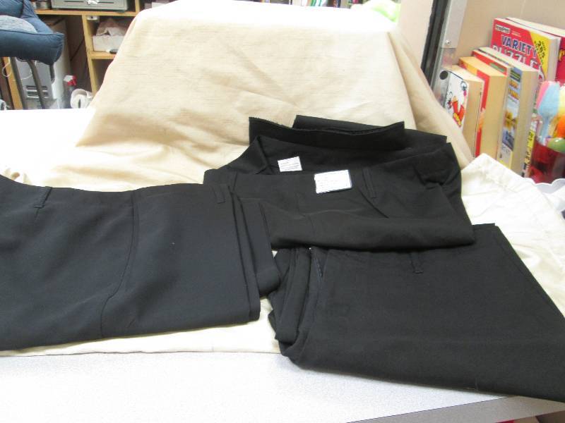 Qty 3 Black dress pants size 12, 14...