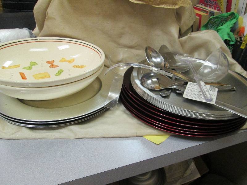 Assortment of kitchen items like se...