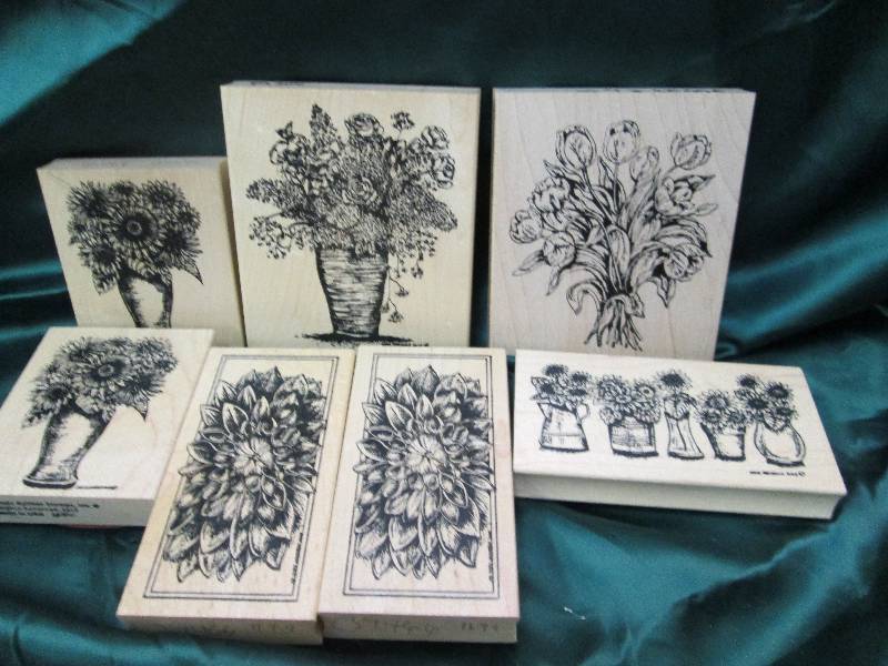 Qty 7 Northwoods Rubber Stamps with...