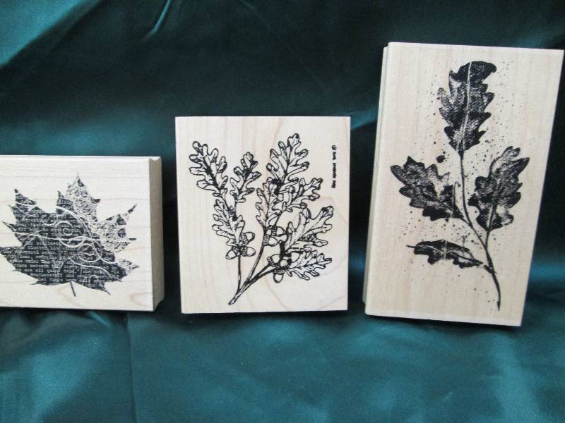 Qty 3  Watercolor oak, Collage leaf...