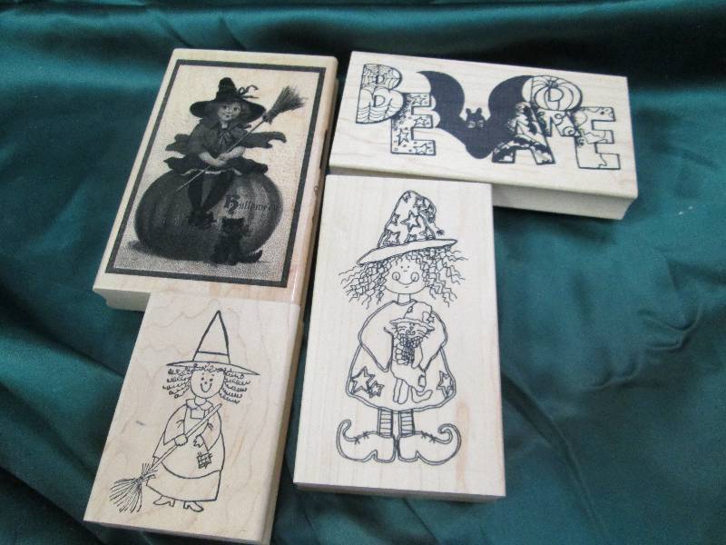 Qty 4 Halloween rubber stamps North...