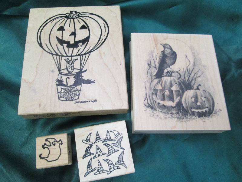 Qty 4 Halloween rubber stamps Ghost...