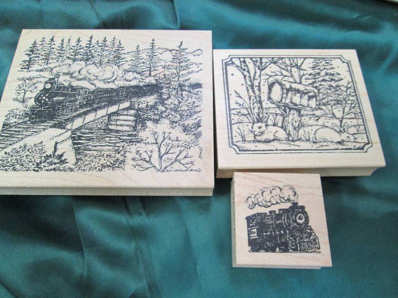Qty 3 Northwoods rubber stamps one ...