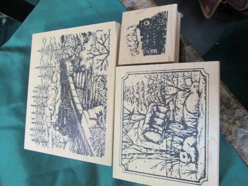 Qty 3 Northwoods rubber stamps one ...