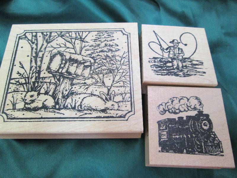 Qty 3 Northwoods rubber stamps one ...