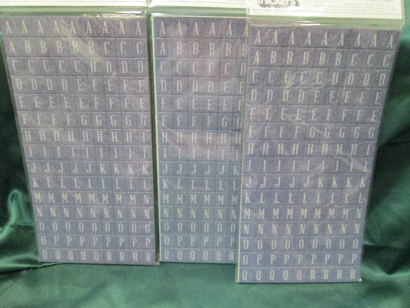 Qty 3 printed chipboard tile letter...