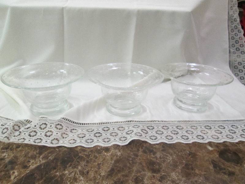 Qty 3 glass bowls...