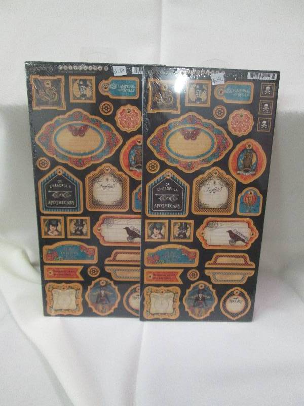 Qty 2 Graphic 45 chipboard steampun...