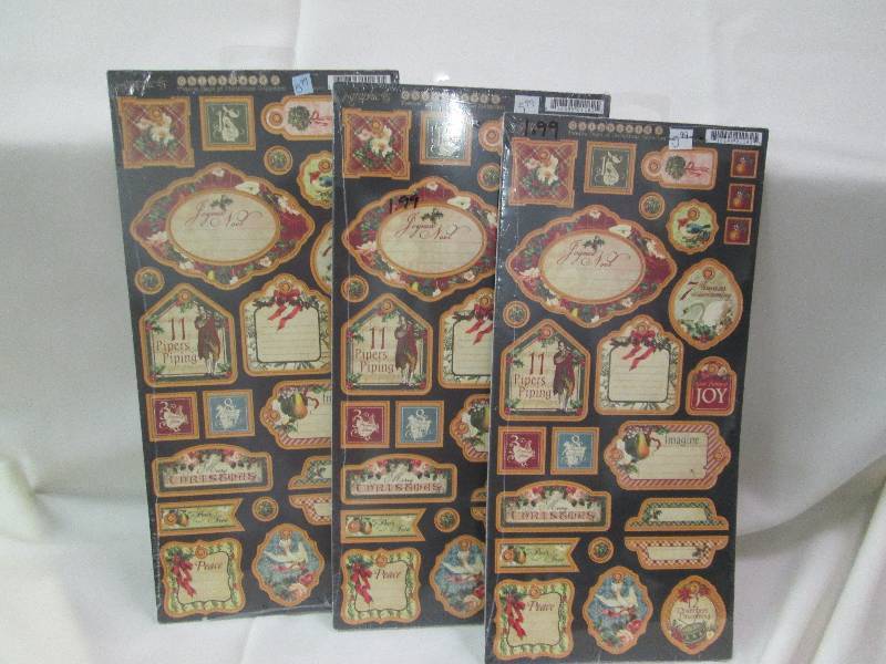 Qty 3 Graphic 45 chipboard Twelve d...