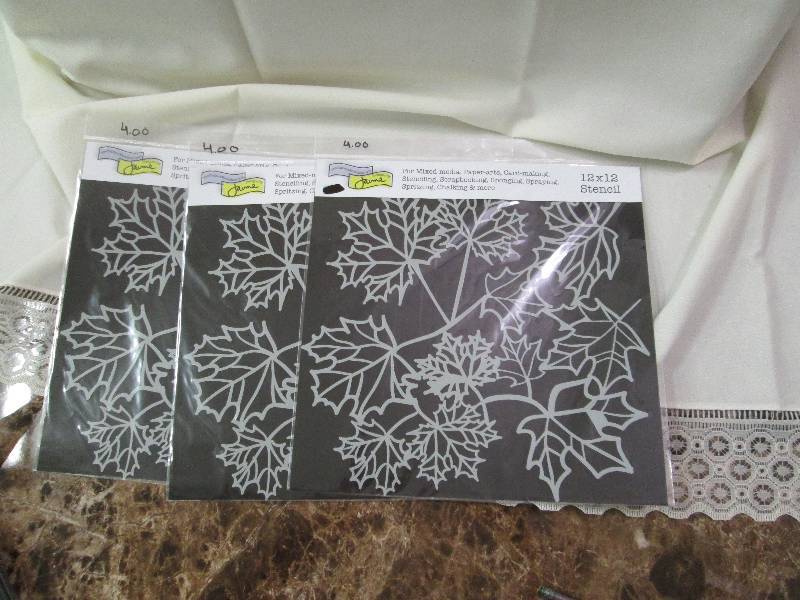 Qty 3 Jaime 12 x 12 stencil Maple l...