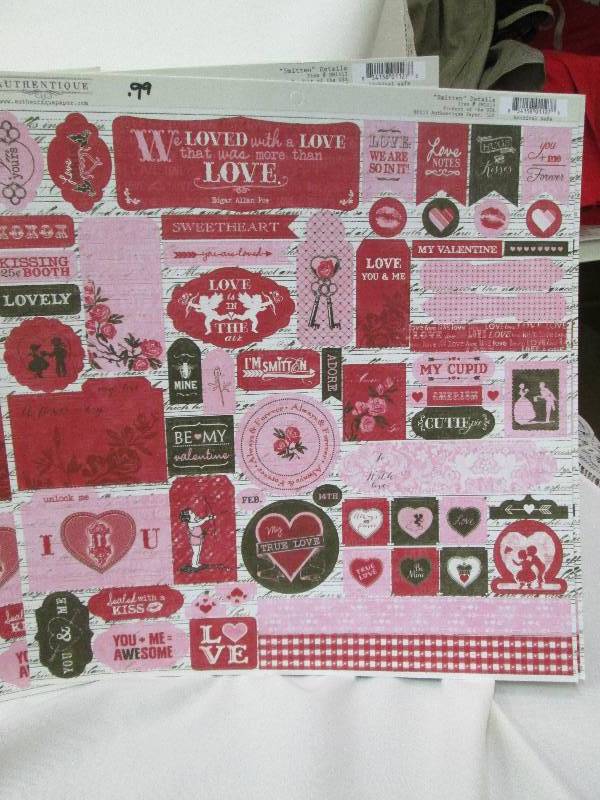 Qty 12 sheet of Authentique Smitten...