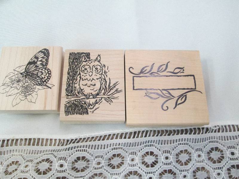 Qty 3 stamps one with butterfly, on...
