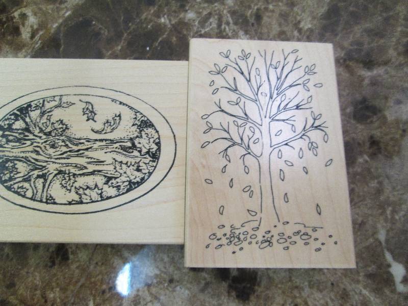 Qty 2 stamps of trees...
