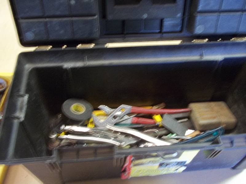 lot 366 image: Tool Box With Misc Tools & Hardware