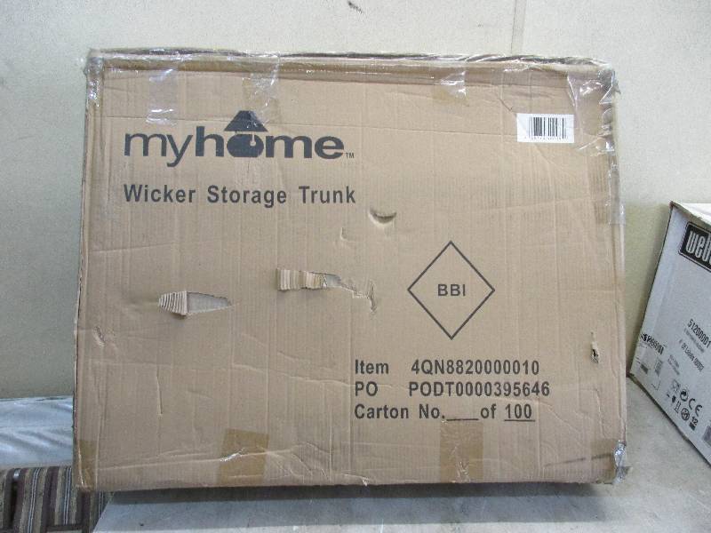 Wicker storage trunk