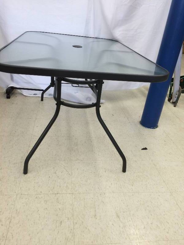 lot 90 image: new glass patio table