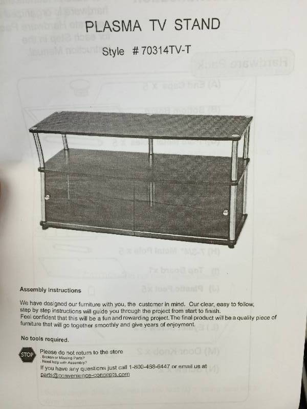 lot 97 image: black entertainment centertv stand, new