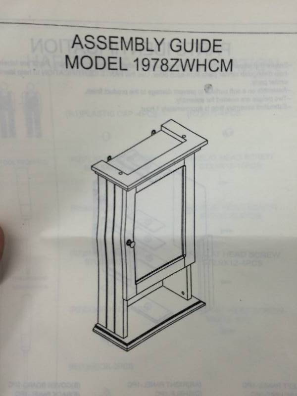 lot 101 image: white wall cabinet with mirror, new