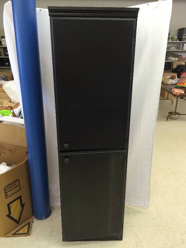 lot 104 image: tall double door 6 level shelf, black new