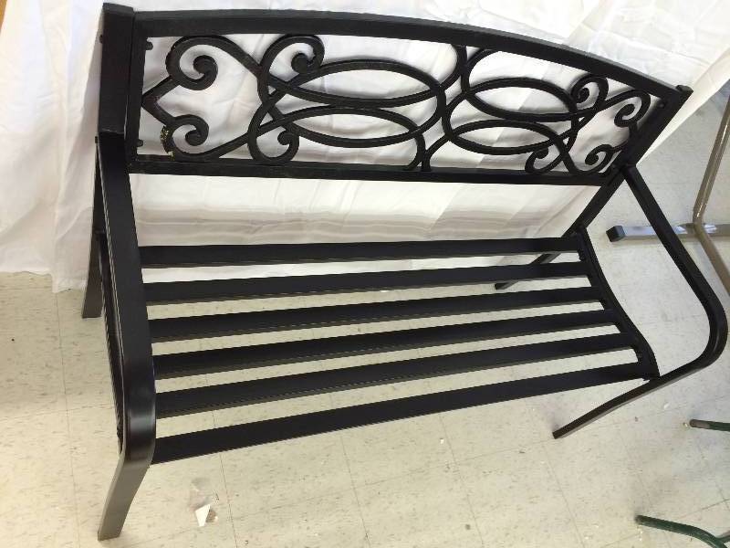 lot 122 image: black metal bench