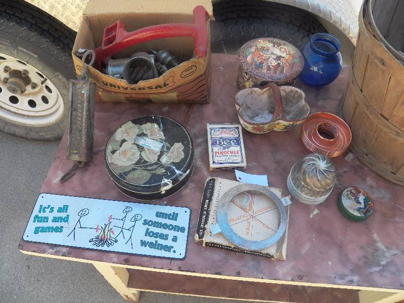 12 bushel wood basket & Misc