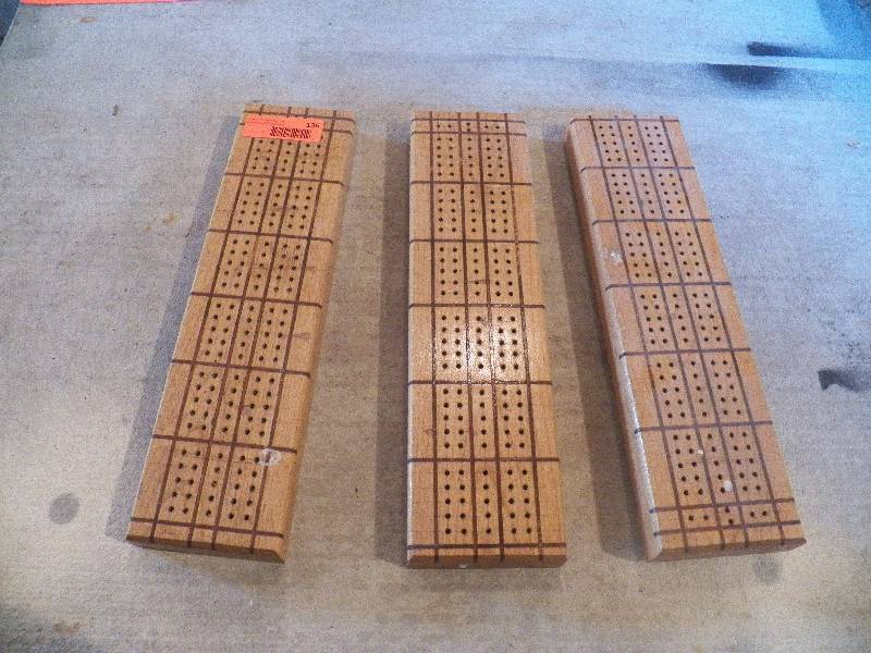 3 Cribbage boards handcrafted